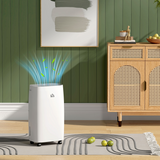 HOMCOM 12L/Day Dehumidifier with 24H Timer & 2 Fan Speeds – Damp and Condensation Control