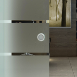 HOMCOM Tempered Frosted Glass Sliding Barn Door Kit with Aluminium Rail – Space-Saving Door for Bathrooms
