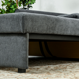 HOMCOM 2 Seater Sofa Bed with Hidden Storage & 2 Cushions – Convertible Loveseat for Guests & Small Homes