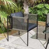 Outsunny 4 Seater Rattan Garden Furniture Set with Tempered Glass Coffee Table – Outdoor Sofa Set, Grey