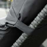 Outsunny Set of 2 Deep Seat Lounger Cushions with Corner Ties, Thick Cotton Filling – Outdoor Patio Cushions, Dark Grey