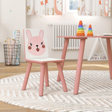 ZONEKIZ Kids Table and 2 Chairs Set with Rounded Edges – Children's Desk for Arts, Crafts & Homework, Pink