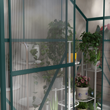 Outsunny 6 x 2.5ft Polycarbonate Greenhouse with Aluminium Frame & Sliding Door – Adjustable Vent, Green