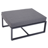 Outsunny 6-Piece Aluminium Garden Sectional Sofa Set with Cushions, Glass Coffee Table & Footstool – Patio Furniture