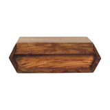 Artisan Furniture Prisma Solid Mango Wood Wall-Mounted Unit with Drawer – Faceted Design, Golden Teak