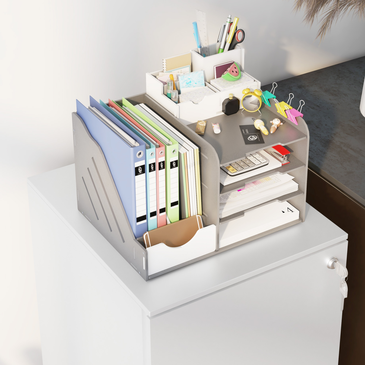 Vinsetto 2-Drawer Steel Filing Cabinet with Lock, Hanging Bars and Wheels – Letter, A4 and Legal