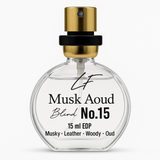 Livfragrance Blend No.15 Musk Aoud Eau de Parfum Oil-Based Musk, Oud & Rose Travel Fragrance 15ml – Musky, Oud Fragrance, Unisex