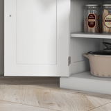 HOMCOM Freestanding Kitchen Cabinet with Slide-Out Drawer, Cupboards & Adjustable Shelves – Pantry Storage, White