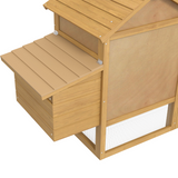 Small Wooden Chicken Coop with Nesting Box, Outdoor Run, Ramp & Slide-Out Tray – Hen House, 150.5 x 54 x 87cm