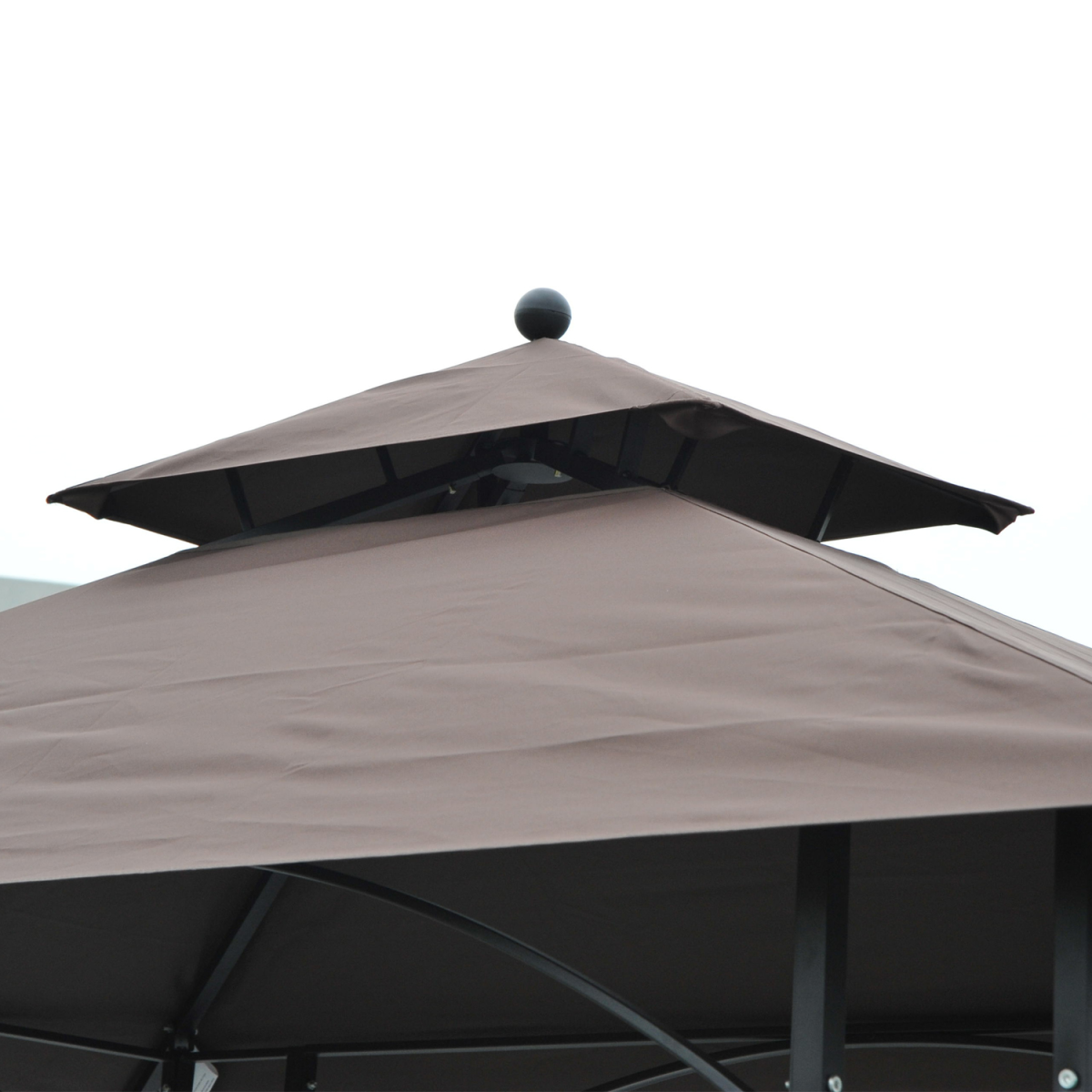 Outsunny 2.5 x 1.5m BBQ Gazebo Canopy with 2 Side Tables & Flame-Resistant Top – Patio Sun Shelter