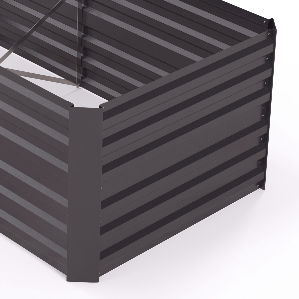 Outsunny Galvanised Steel Raised Garden Bed with Reinforced Rods – 180 x 90 cm Planter, Dark Grey