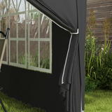 Outsunny 3 x 3m Pop Up Gazebo with Four Removable Walls & Carry Bag – Garden Party Tent Canopy, Black