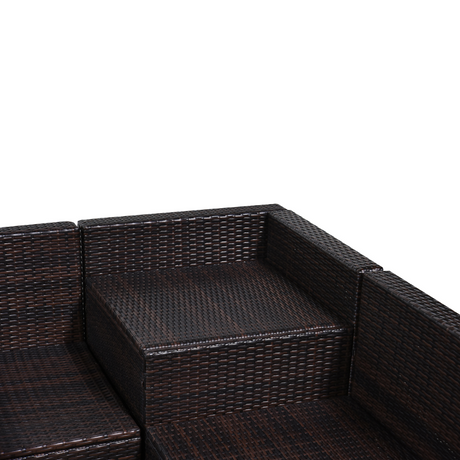Outsunny Rattan Sofa Set dimensions diagram