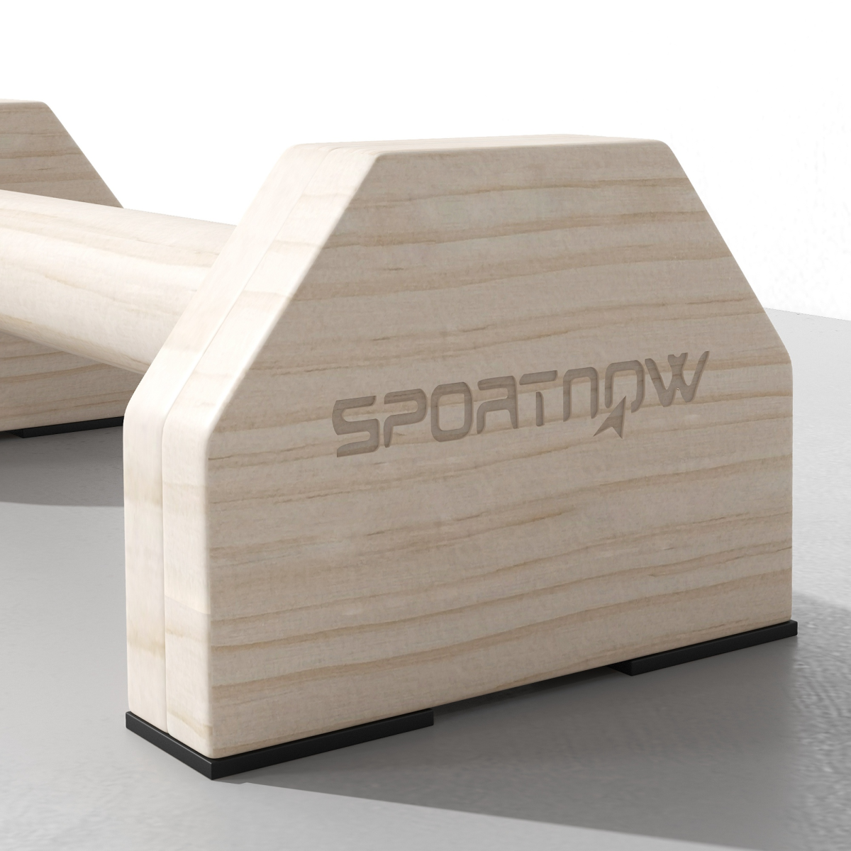 SPORTNOW Wooden Parallettes Push Up Bars with Non-Slip Base, 120kg Capacity – Calisthenics Home Gym Equipment