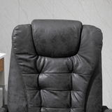 Vinsetto Heated Massage Office Chair with 6 Vibration Points – Reclining Chair with Footrest, Dark Grey