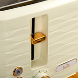HOMCOM 1.7L Rapid Boil Kettle & 4-Slice Toaster Set – Pebbled Design Breakfast Set, Beige