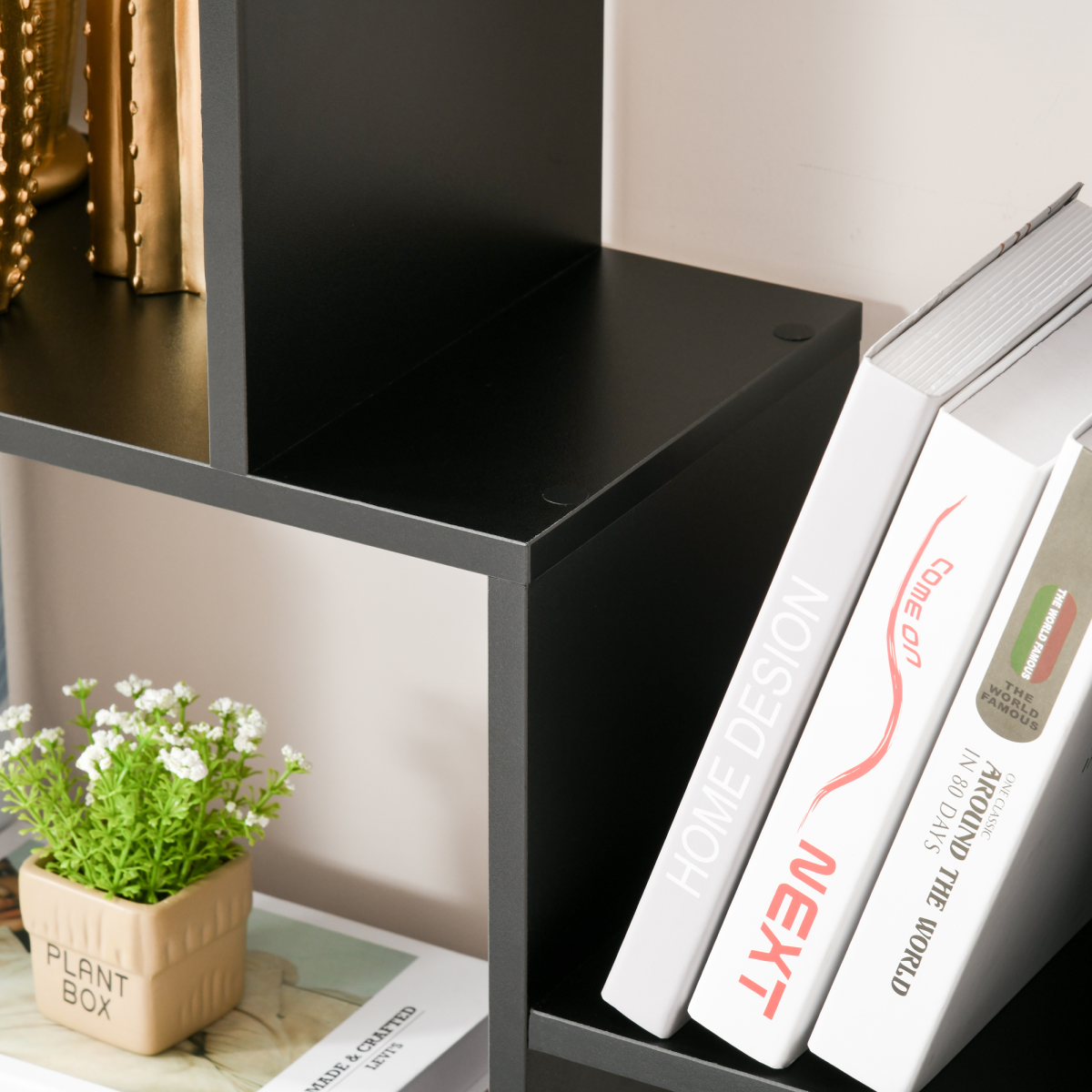 HOMCOM 178cm 8-Shelf Bookcase with Melamine Surface and Anti-Tipping Design – Multipurpose Storage, Black