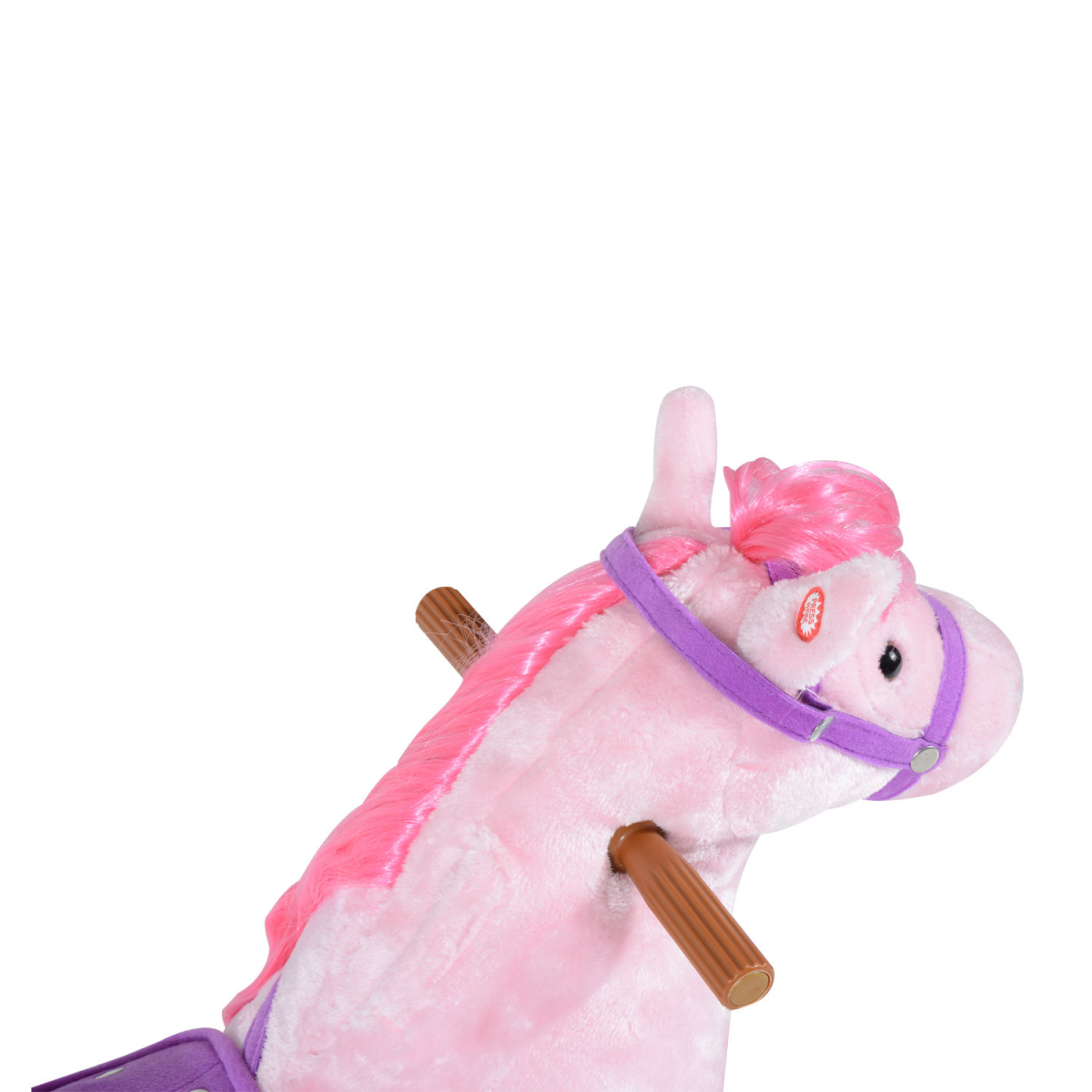 HOMCOM Mechanical Walking Horse Ride-On Toy with Plush Body & Horse Sounds – Kids Pony for Ages 3+