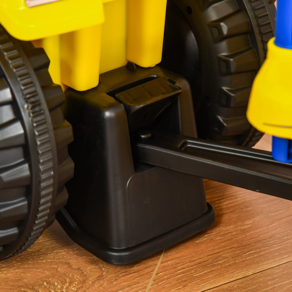 HOMCOM Ride-On Tractor Toddler Walker with Horn, Headlights & Storage Box – Foot-to-Floor Slider, Yellow