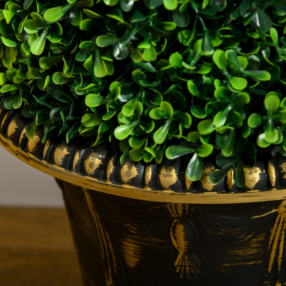 HOMCOM Set of 2 Artificial Spiral Boxwood Topiary Trees, 90cm Tall in Pots – Realistic Doorway Greenery