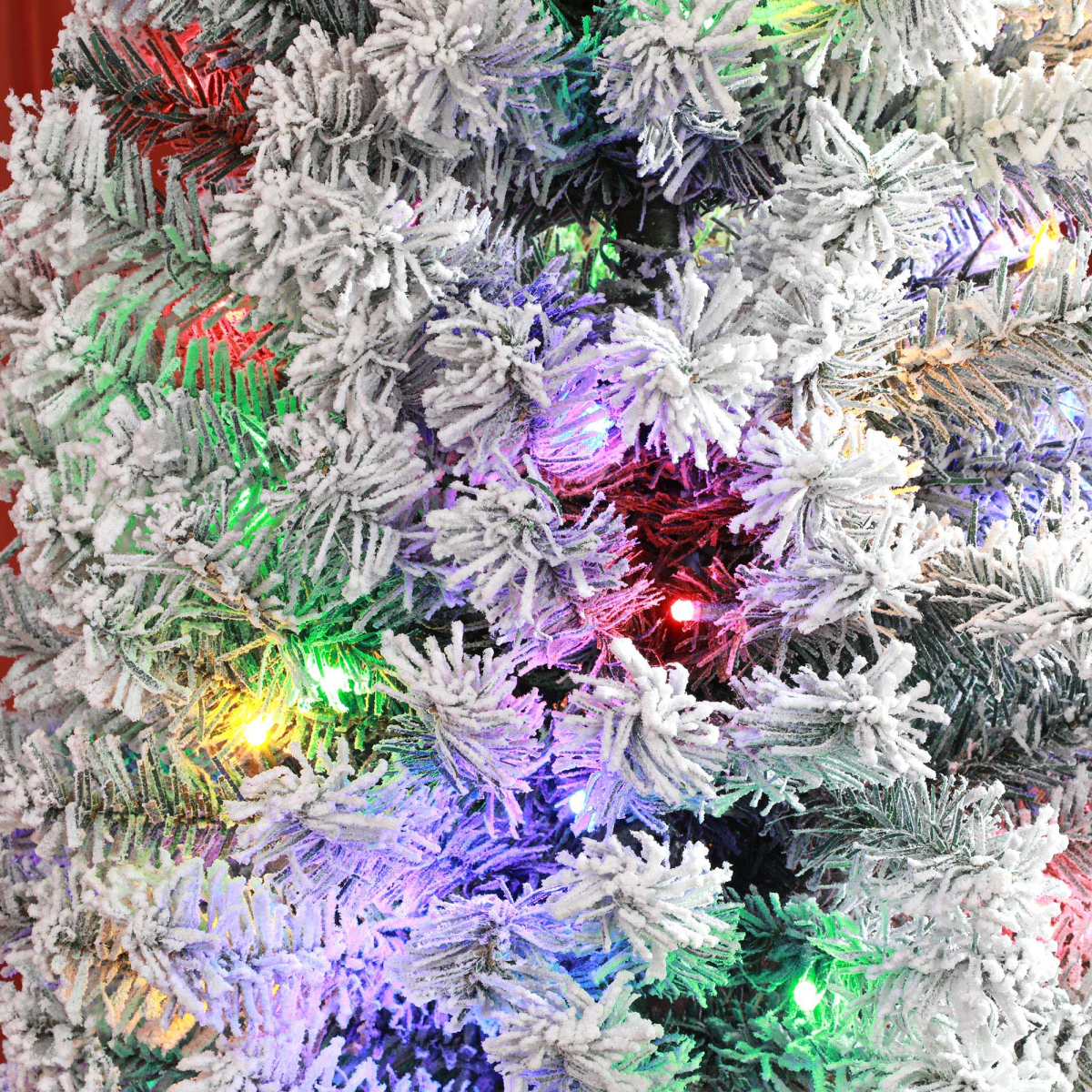 HOMCOM 7ft Artificial Christmas Tree with Flocked Tips, 250 LED Lights & Decorations – Indoor, Green