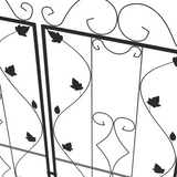 Outsunny Set of 2 Metal Garden Trellises for Climbing Plants – Leaf Design, Powder Coated Steel, Black