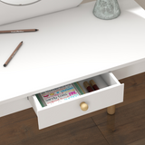 AIYAPLAY Kids Dressing Table with Mirror, Stool and Storage Drawer – Cloud Design Play Vanity Set, White