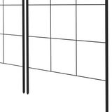 Outsunny Set of 2 Metal Plant Trellises with Ground Spikes – Black Powder-Coated Steel Climbing Grids for Garden