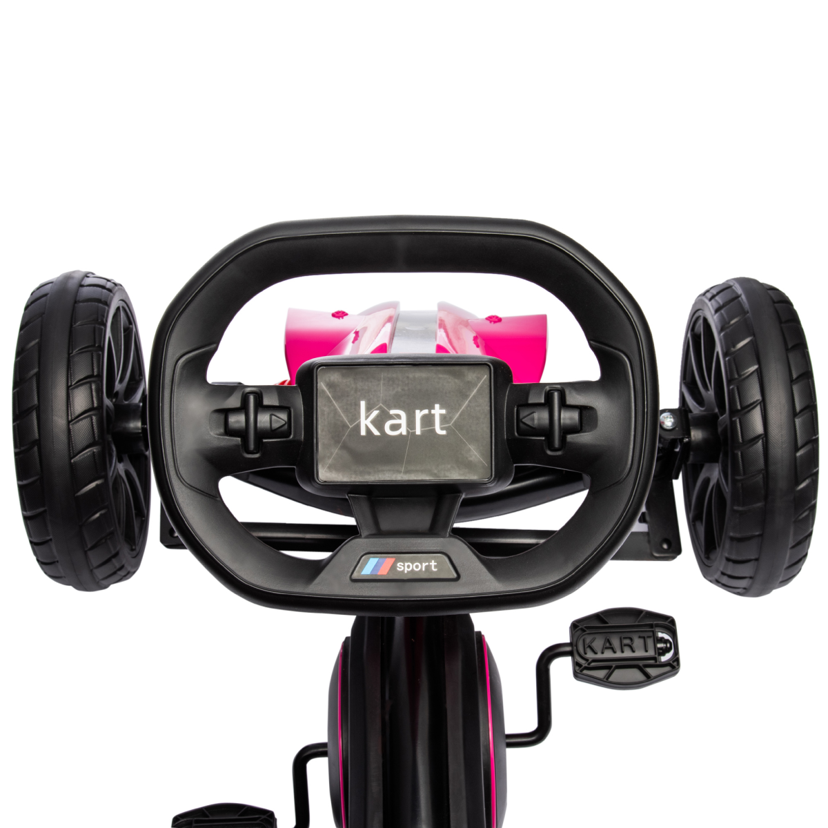 HOMCOM Kids Pedal Go Kart with Adjustable Seat, Handbrake and EVA Wheels – Ride-On for Ages 3-8, Pink