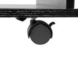HOMCOM Mobile TV Stand Bookshelf with 3 Tiers and Lockable Castor Wheels – Modern Storage Cabinet, Black