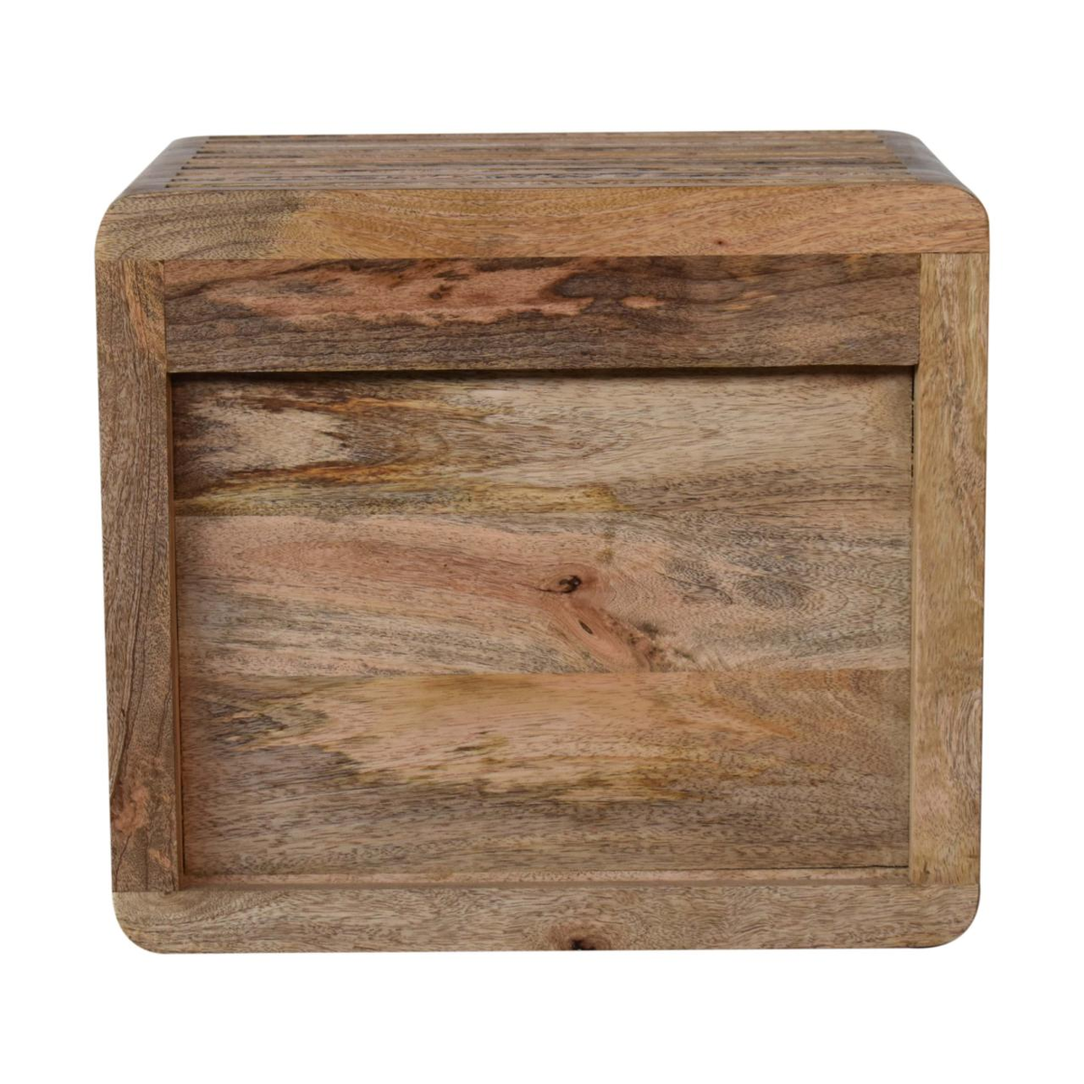 Artisan Furniture Soba Wall Mounted Bedside Table with 2 Open Shelves – Hand-Carved Solid Mango Wood, Brown