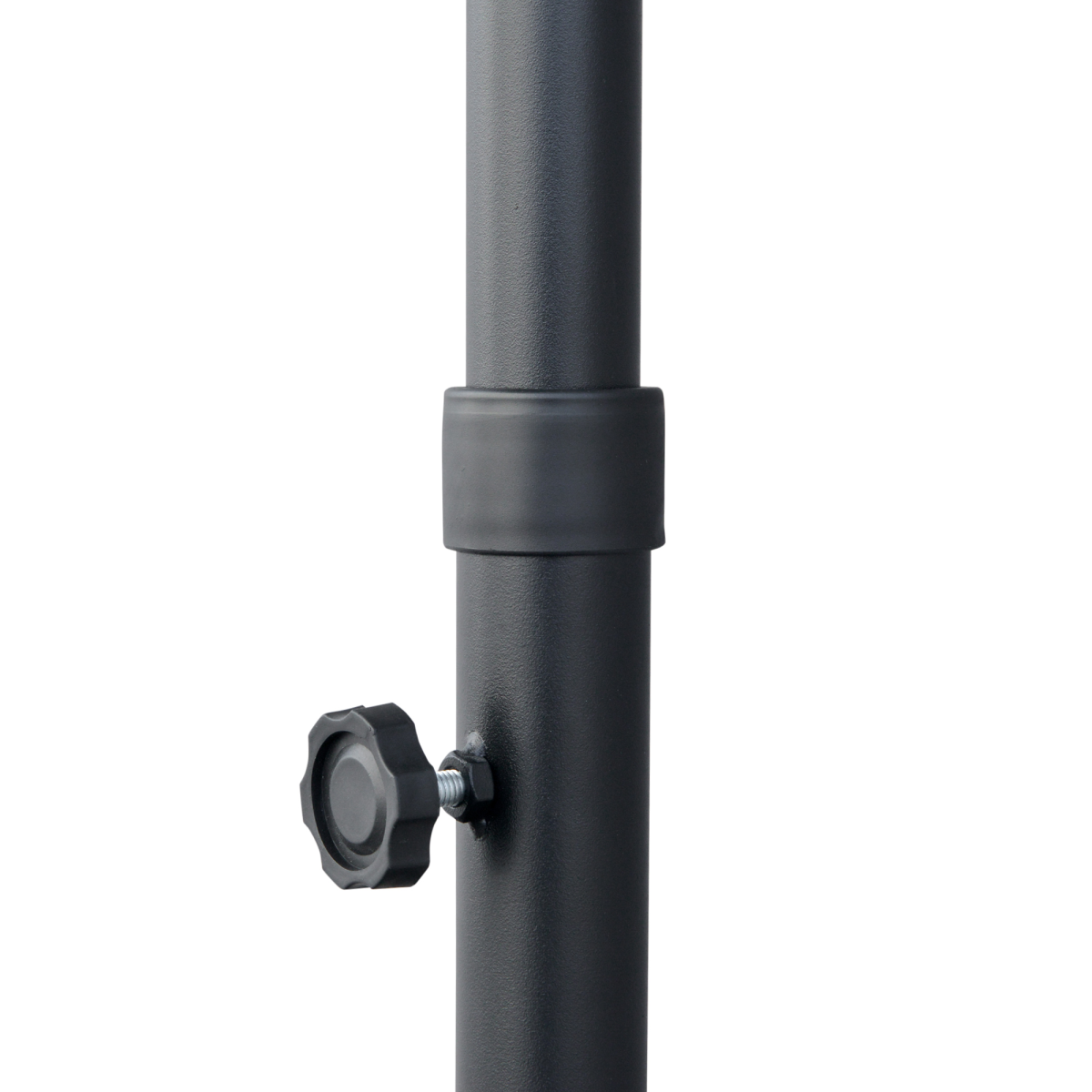 Outsunny 2m Half Garden Parasol with Crank Handle & Base – Double-Sided Canopy for Small Spaces, Dark Grey