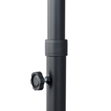 Outsunny 2m Half Garden Parasol with Crank Handle & Base – Double-Sided Canopy for Small Spaces, Dark Grey