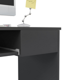 HOMCOM Compact Computer Desk with Keyboard Tray and Drawer, 80cm – Particle Board Study and Office Workstation, Grey
