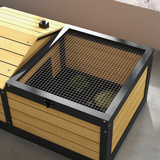 PawHut Wooden Tortoise House with Hide Shelter Den, Run & Openable Roof – Small Reptile Habitat, Yellow