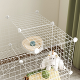 PawHut DIY Pet Playpen with 36 Panels & Door – Rabbit, Chinchilla and Hedgehog Enclosure, White
