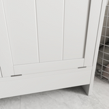 kleankin Tilt-Out Laundry Storage Cabinet with 2 Hampers – Bathroom & Bedroom Laundry Sorter, White