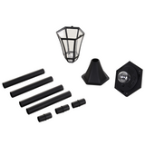 Outsunny Set of 2 Solar LED Garden Lamp Posts with Adjustable Four-Section Poles – Lantern Lights, Black