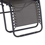 Outsunny Zero Gravity Garden Lounger with Padded Headrest – Folding Steel Frame Reclining Sun Chair