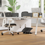 HOMCOM Under Desk Foot Rest with Massage Rollers and Adjustable Height & Angle – Office Footrest, Black