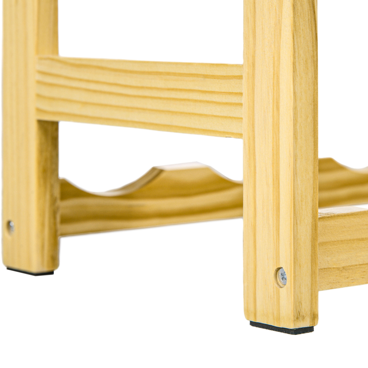HOMCOM Freestanding Wooden Wine Rack for 42 Bottles – Pine Kitchen & Dining Storage, Natural
