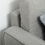 Modern Grey Loveseat Sofa fabric texture close-up