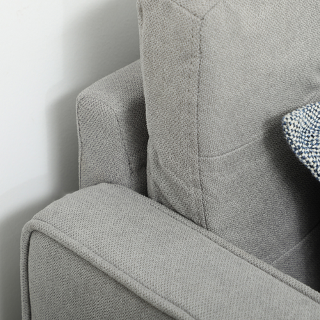 Modern Grey Loveseat Sofa fabric texture close-up