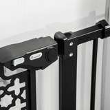 PawHut Pet Safety Gate, 74–80cm Pressure Fit with Auto Close and Double Locking – Stair Gate, Black