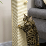 PawHut 80cm Cat Scratching Post with Sisal Rope & Toy Ball – Indoor Cat Scratcher, White