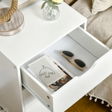 HOMCOM 3-Drawer Chest of Drawers with Wooden Legs & Groove Handles – Bedroom, Living Room & Hallway Storage