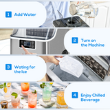 HOMCOM Countertop Ice Maker, 20kg in 24 Hours with 24 Cubes per Cycle – No Plumbing Required