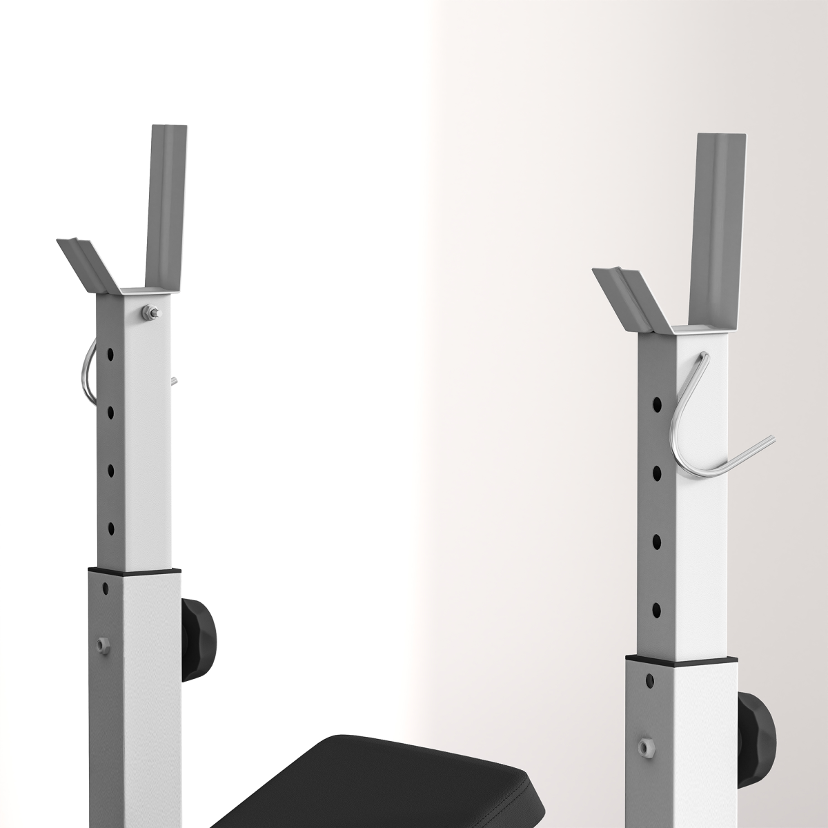 HOMCOM Adjustable Weight Bench with Squat Rack, Leg Developer & Plate Storage – Home Gym Workout Bench, Grey