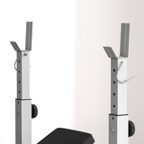 HOMCOM Adjustable Weight Bench with Squat Rack, Leg Developer & Plate Storage – Home Gym Workout Bench, Grey