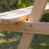 Outsunny 4-Seater Wooden Picnic Table Set with Parasol Cutout, Hand-Finished Fir Wood – Pub-Style Seating